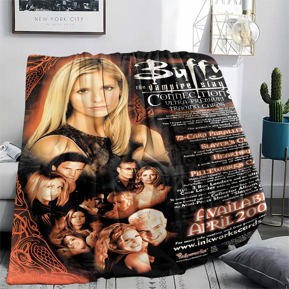 Buffy the Vampire Slayer,pattern Flannel Blanket, High Quality Comfortable for All Seasons, Home Decor, Warmth and Comfort, Perfect for Gifts.