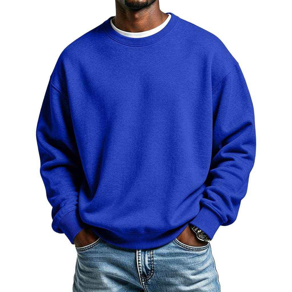 Men's Neck Long Sleeve Loose Fit Sweatshirt for Casual Daily Wear