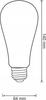 Decorative filament LED bulb ST64 75W E27 warm
