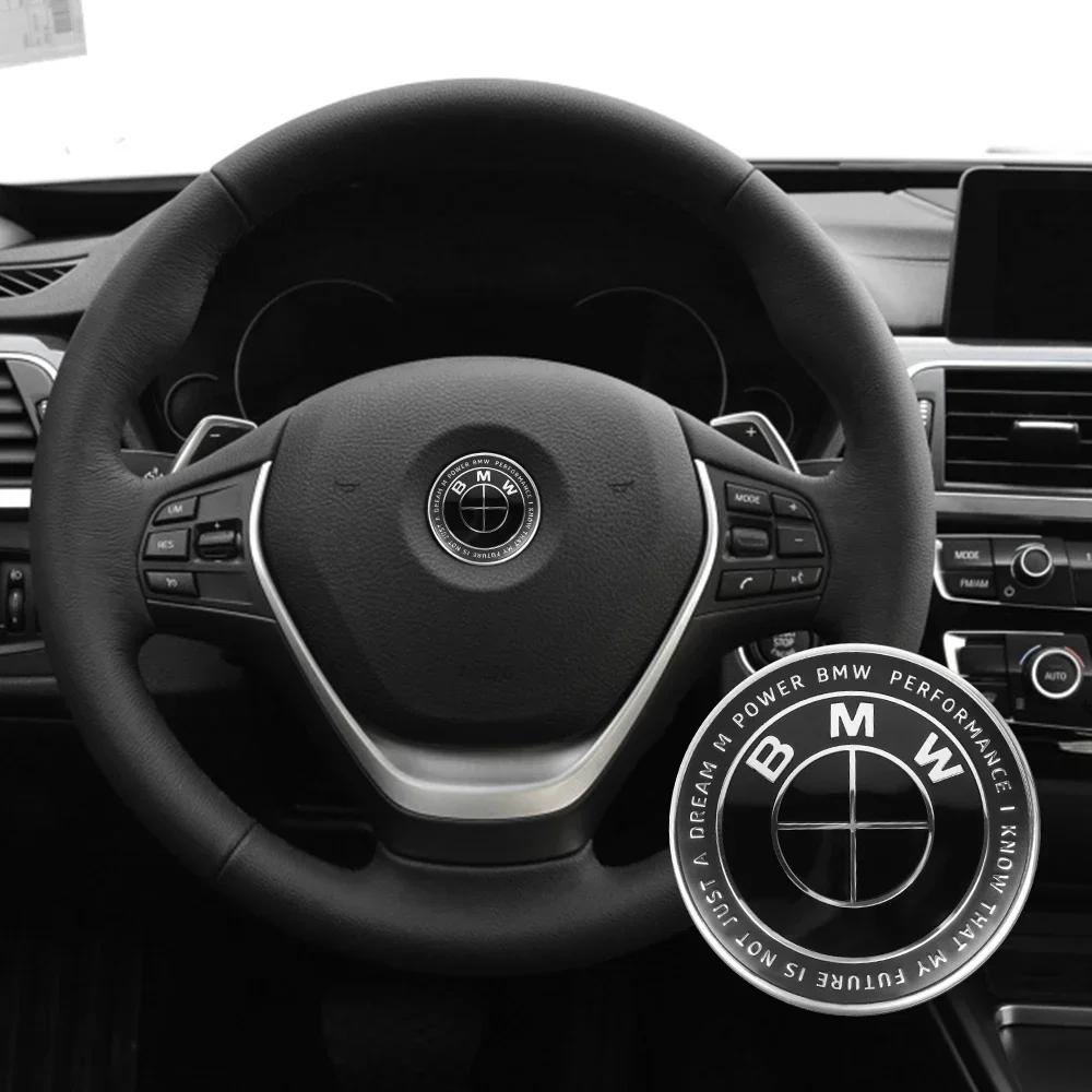 Hot For BMW M 44/46mm Car Badge Steering Wheel Sticker Emblem Replacement Auto Decoration For BMW M E90 E91 E92 F07 F10 F15 F16 F20 F30 G30 X5 jo55
