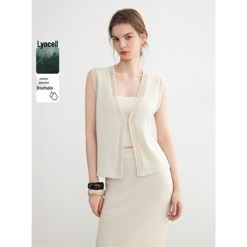 ELLE Old Money Style Tencel Linen Vest and Skirt Set XL