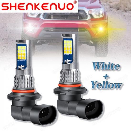 Для Toyota Tacoma 2005-2011 2X Светодиодная противотуманная фара с режимом стробоскопа Двухцветная Белый+Желтый