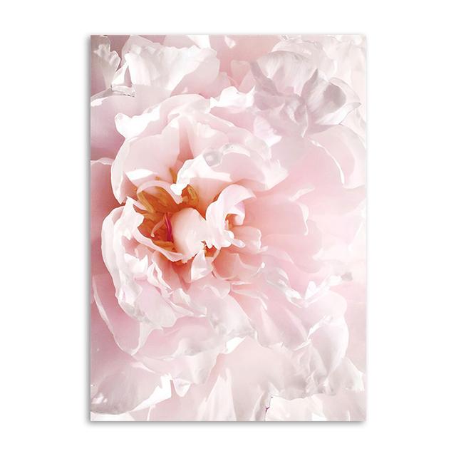 Nordic Minimalist Pink Flower Poster Peony Cherry Blossom Chrysanthemum Quotes Canvas Painting Wall Art Pictures for Home Decor