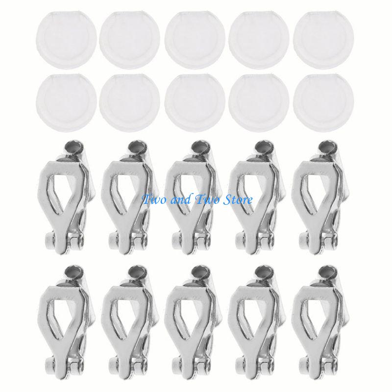 HX6F 20 Pcs Clip-on Earring Converters Turn Pierced Earrings into No-pierced Earrings