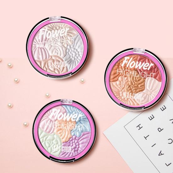 

5 цветов Petal Face Highlighter Powder Palette Glitter Blush Eye Shadow Cosmetic