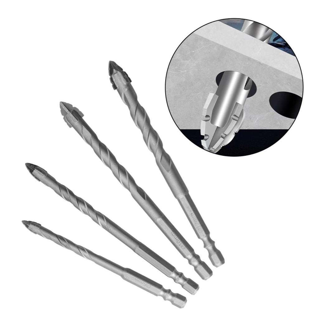 4pcs Tungsten Steel Alloy Drill Bits for Glass and Tile Applications