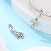 925 Silver Guardian Angel Charms Beads Angel Wings Drunk Angel DIY Bracelet Jewelry Gift for Birthday Lucky