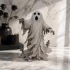 Halloween Ghost Figurine, Spooky Scream Face Ghost Resin Statue for Indoor Shelf, Tabletop Centerpiece, Home Office Decor