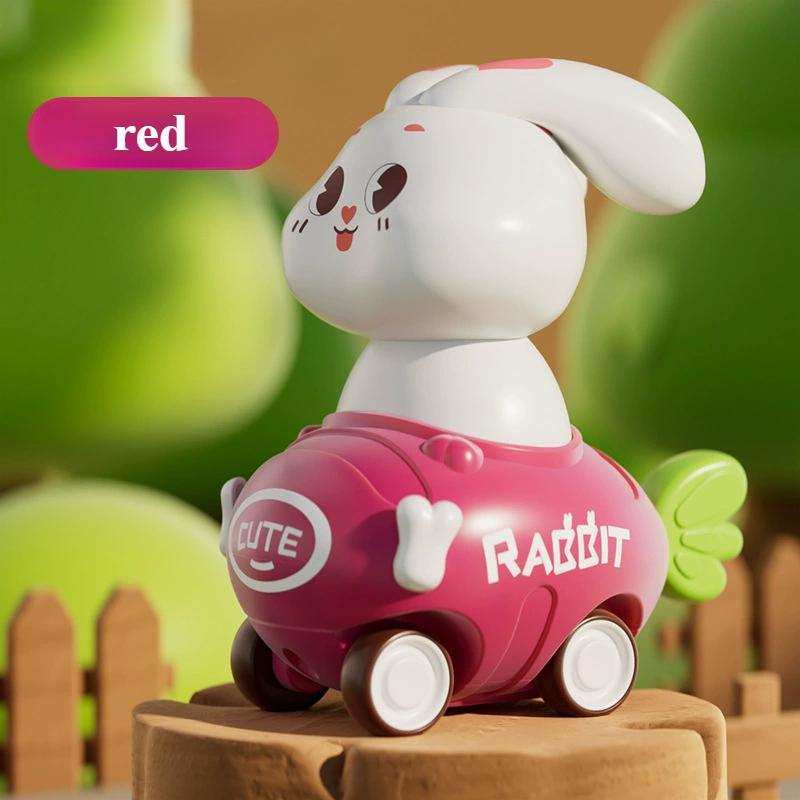 

Car Toys for Toddlers Bunny Animal Press and Go Cars for Baby Educational Push Car Toys Birthday Easter Gifts for Boys Girls Kid червоний