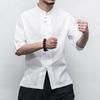 Men's Plus Size Chinese Style Linen Short Sleeve Shirt with Frog Buttons - Summer 2017 Collection