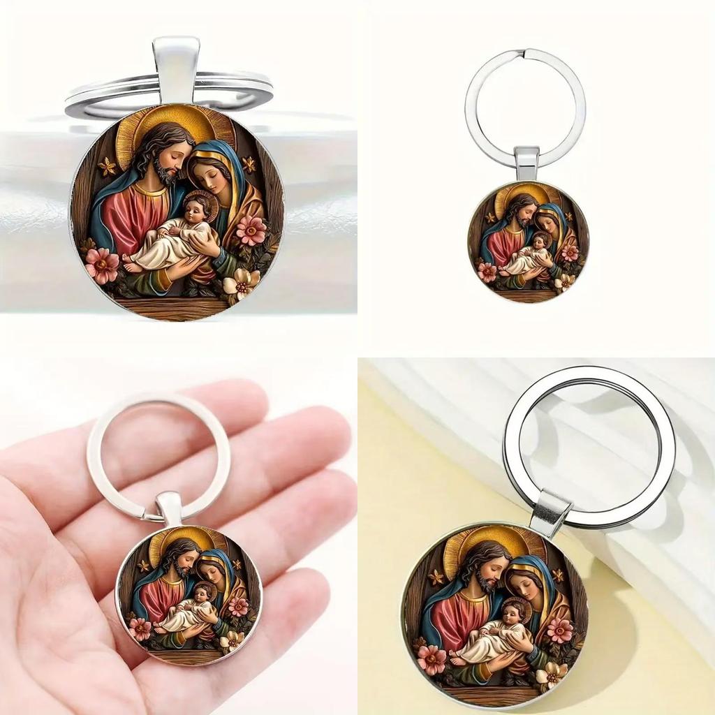 Classic Alloy Round Keychain With Style Design For Anniversary Gift And Celebration