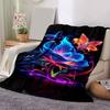 1pc Butterfly Flower Printing Lightweight Flannel Blanket, Comfortable and Warm Blanket, for Camping Sofa Bed and Couch Office, Suitable for