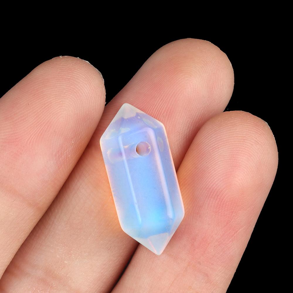 2Pcs Earrings Pendant Natural Stone Hexagonal Column Single-Hole Pendant For Jewelry Making DIY Earrings Necklace Accessory