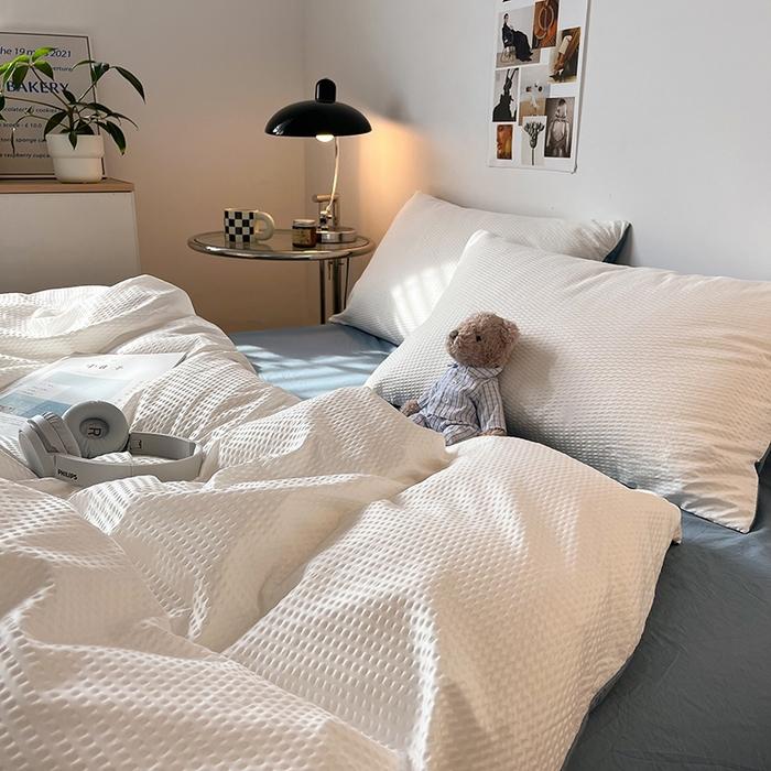 2025 New Waffle Single Quilt Cover Solid Color Skin Friendly Comforter Duvet Cover 150x200 220x240 Bedding
