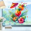 Creative Tropical Cocktail Static Cling Wall Sticker Self Adhesive Removable for Kitchen Bathroom Home Decor