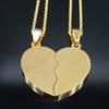 2 PCS Heart Best Friend Stainless Steel Necklace for Women Men Gold/Silver Color Friendship Chain BFF Jewelry Cadenas Mujer N721