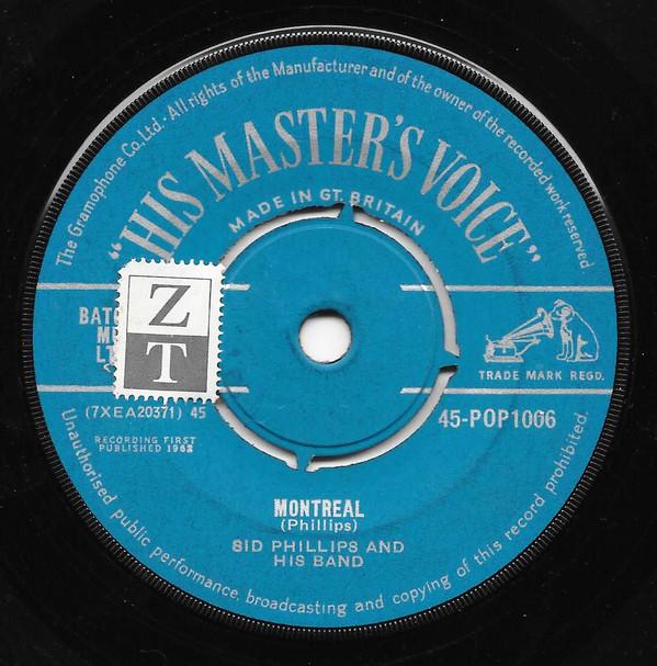 

7-дюймовая пластинка SID PHILLIPS BAND Монреаль Chattanoogie Shoe Shine POP1006 His Masters Vo 1962 Великобритания Джаз Б/у