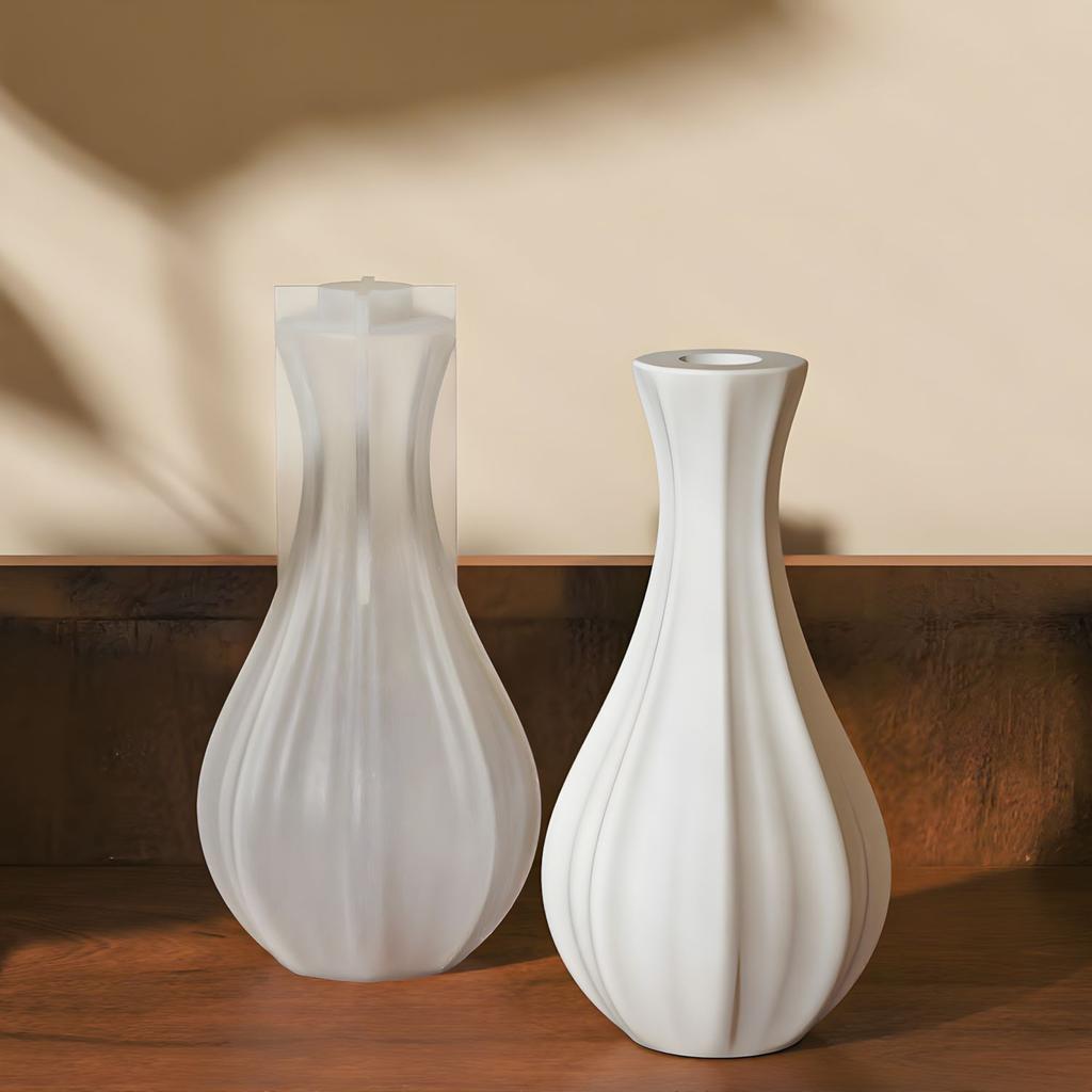 1PC DIY Epoxy Mould Simple Thin Neck Vase Vase Silicone Mould Home Gypsum Ornament