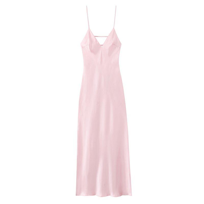 Kaslead New Women Clothes Western Style Silk Satin Texture Sleeveless Midi Dress 2452331 300