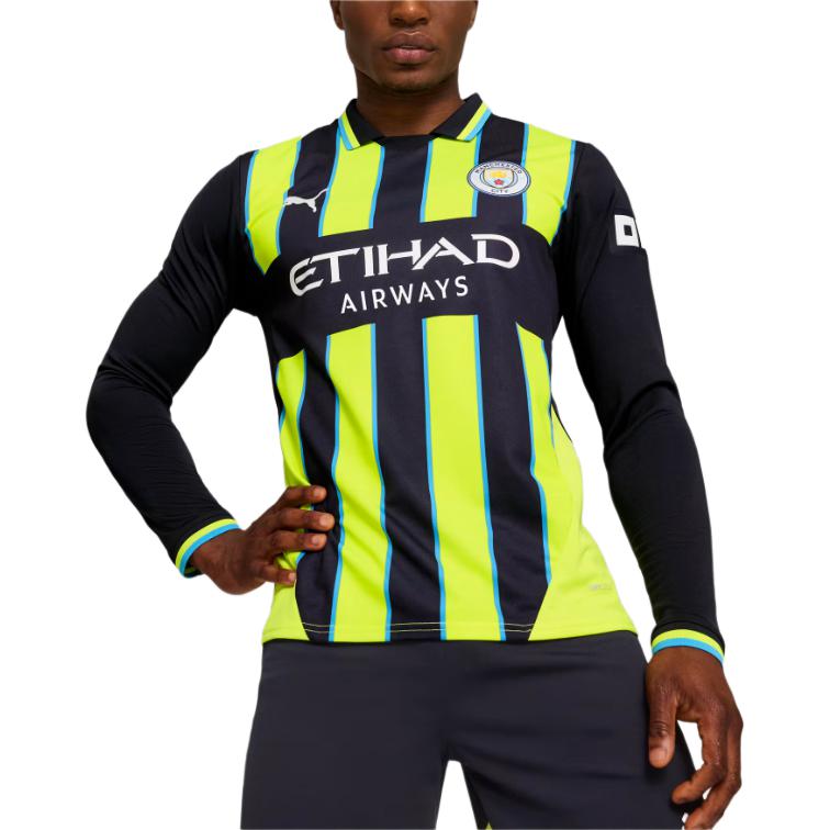 Puma Manchester City SS24 Replica Away Long Sleeve Soccer Jersey Men Jersey Yellow 775087-02