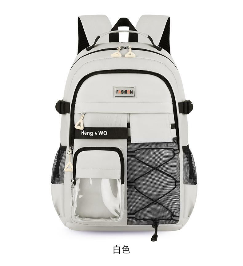 Schoolbag Backpack Large Capacity Burden Reduction Leisure Outdoor Travel Backpack Lightweight Campus Class Large Capacity Student School Bag