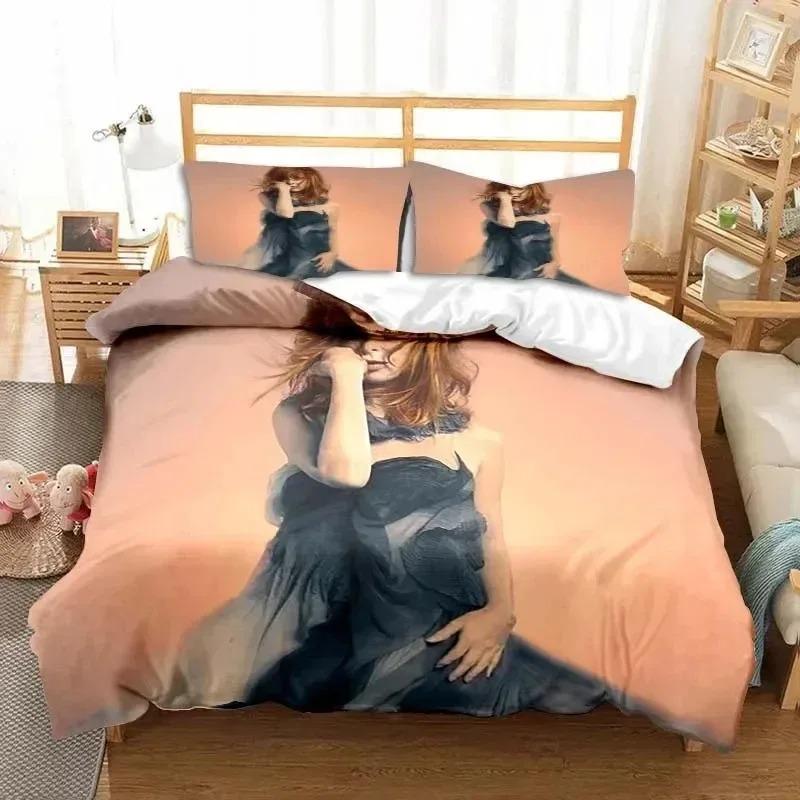 3D Print Singer Mylene Farmer Bedding Set Duvet Cover Bed Set Quilt Cover Pillowcase Comforter King Queen Size Boys Adult