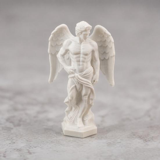 3D Printed Muscle Angel Sculpture, Classical Greek Bust Art Decor, Matte White Desk Ornament, Romantic Gift for Couples