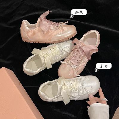 Lightning Hair~ Amoy Source 2025 Summer Bao Ballet Training Shoes Satin Bow Flat-bottomed Sports and Leisure Shoes