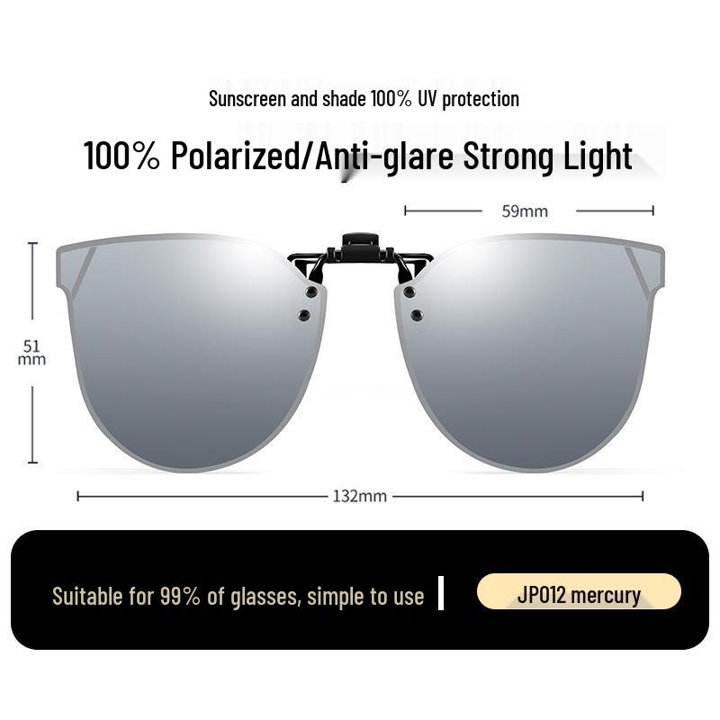 Occhiali da Sole Polarizzati Clip-On Ribaltabili da Uomo - Protezione UV per la Guida Giorno/Notte