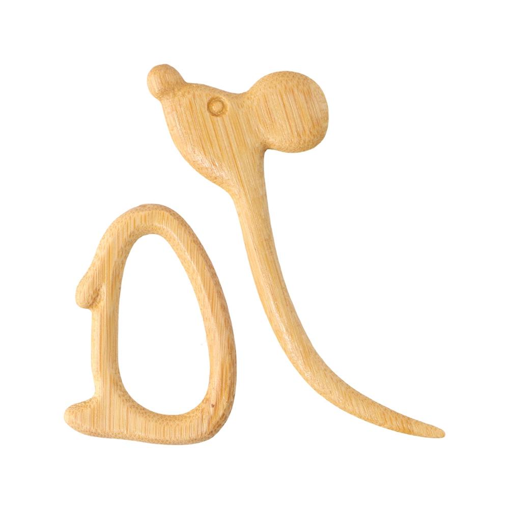 Retro Dog Heart Rabbit Animal Bear Clothing Accessory Women Brooch Fashion Jewelry Wooden Brooch