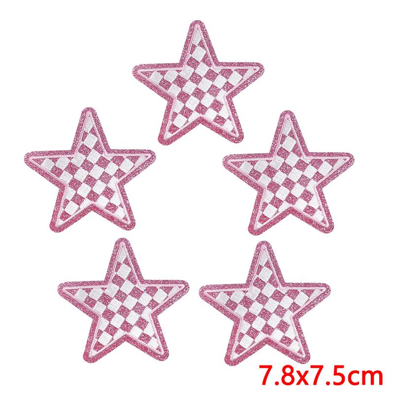 10pcs /Lots Five -Pointed Star Greet Patch Cartoon English Letter Embroidered Patches Iron On Patches For Clothing Jackets Sew Diy
