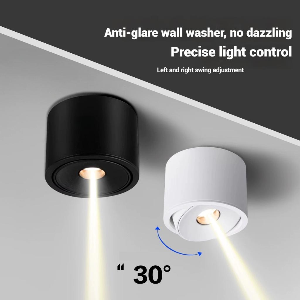 Small Beam Angle Spotlights 3°8°15°24° Dimmable Surface Mounted Ceiling Lights for Dining Tables Museums Bars Family Lighting