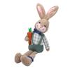 Plush Bunny Desktop Decoration Retro Rustic Style Handmade Easter Bunny Doll with Long Legs Shapable Ears for Table