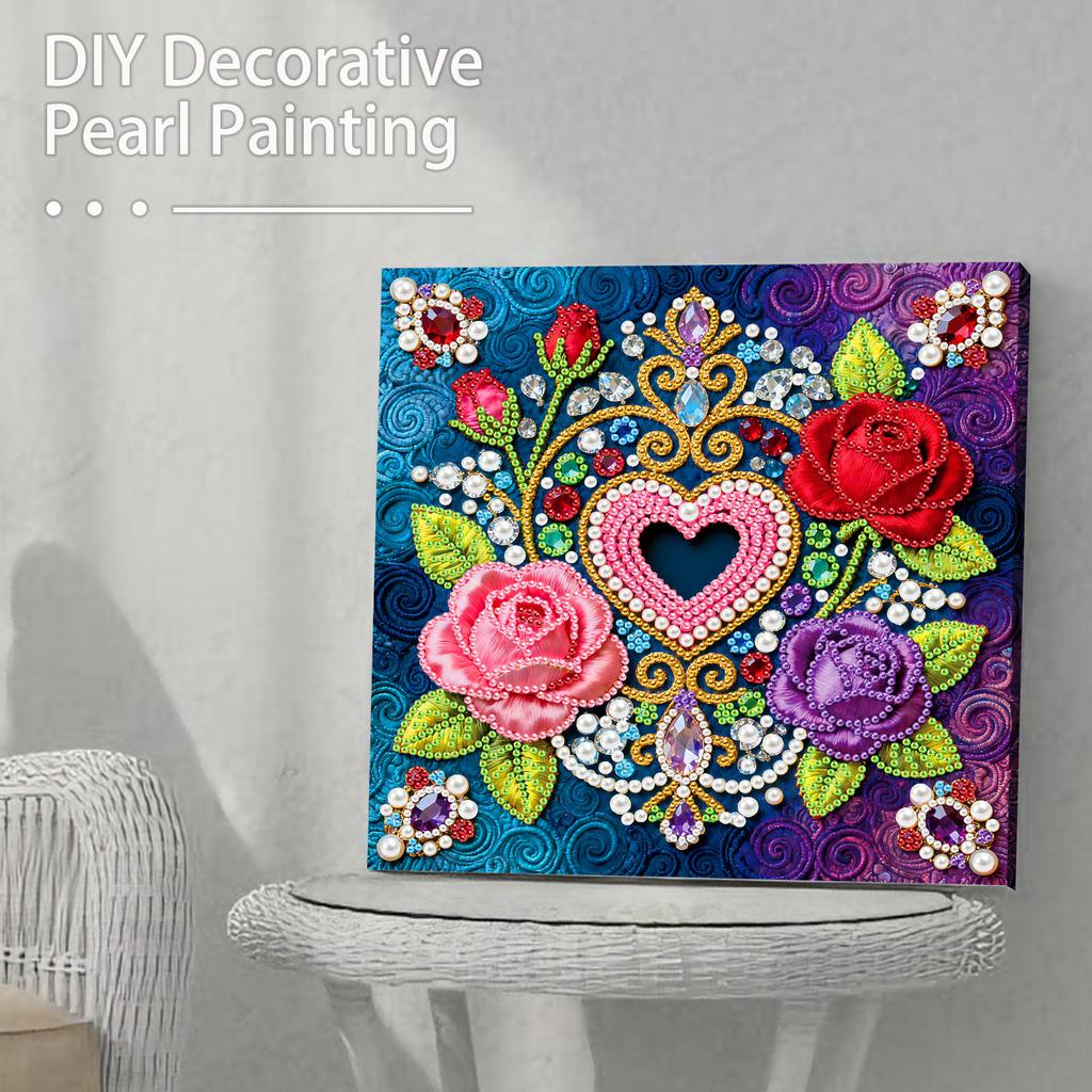 DIY Pearl Painting Art Kits for Adults Beginners Home Wall Decor Pearl Art Painting 25x25cm With Frame