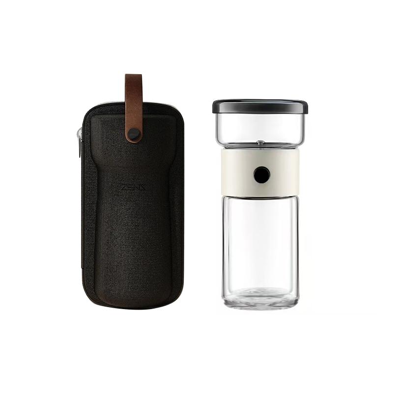 

Heat-Resistant Glass Teacup, Teapot, Modular Tea Infuser, Portable Travel Tea Set with Carry Case, 270ml белый