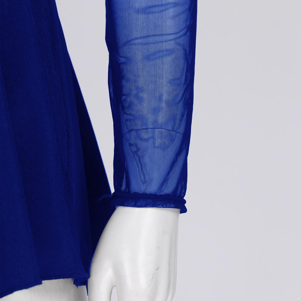 Ženy Móda Krasobruslařské šaty Síťovina s dlouhým rukávem Patchwork Trikot se sukní Společenský tréninkový taneční kostým