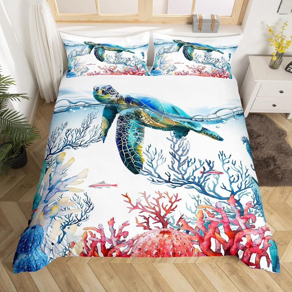 Colored Mushroom Three-Piece Quilt Cover 3D Digital Printing Bedding Set Mandala Bed Cover