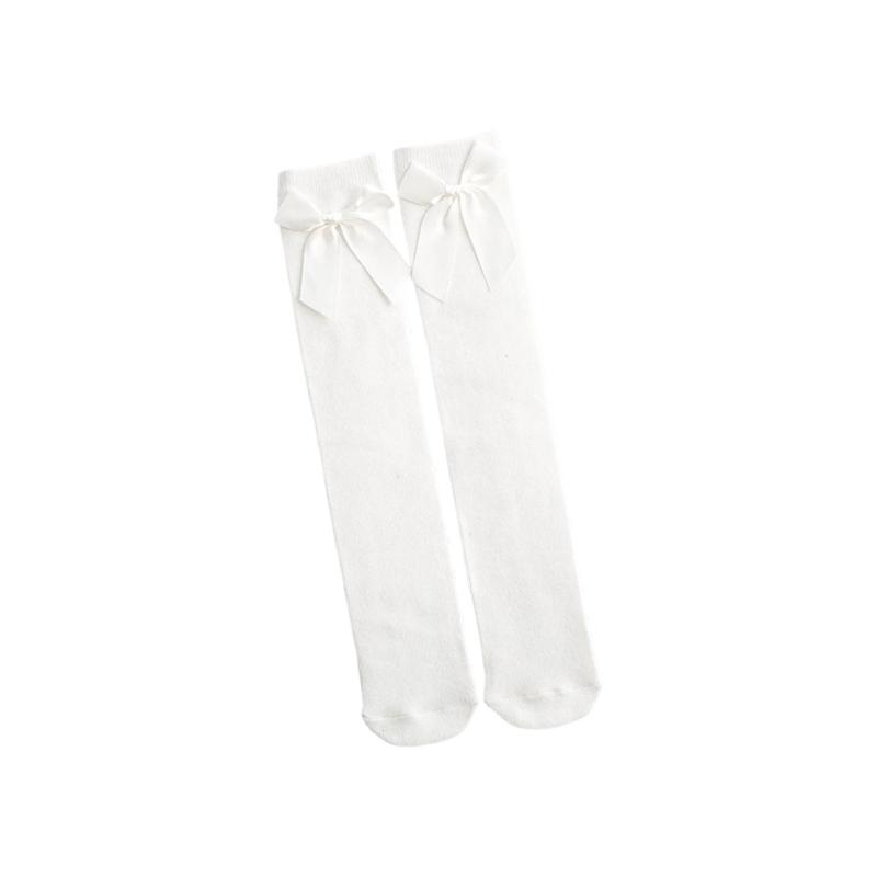 Breathable Stockings Cotton Heelless Socks With Bowknot Detail Comfort For Kids Party Occasion And Daily Use