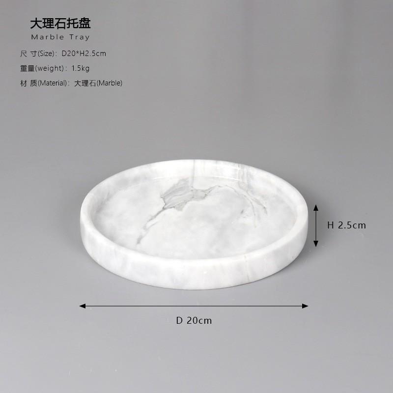 Marble Round Tray Bathroom Vanity Decor Jewelry Storage Nordic Minimalist Luxury Home Accessory
