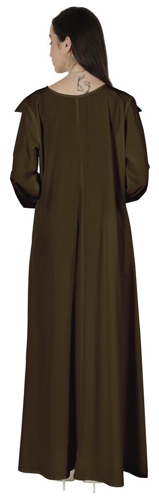 Bimba Abaya Islamic Prayer Dress With Hijab For Women's  Front Button Placket  Muslim
