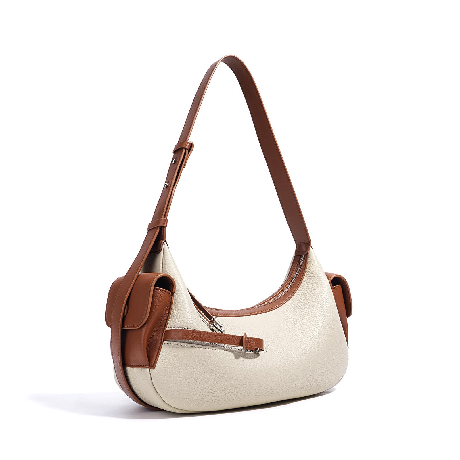 

2025 новая высококлассная модная сумка-мессенджер с нишевым дизайном на одно плечо, женская, для通勤, простая и универсальная сумка из коровьей кожи первого слоя