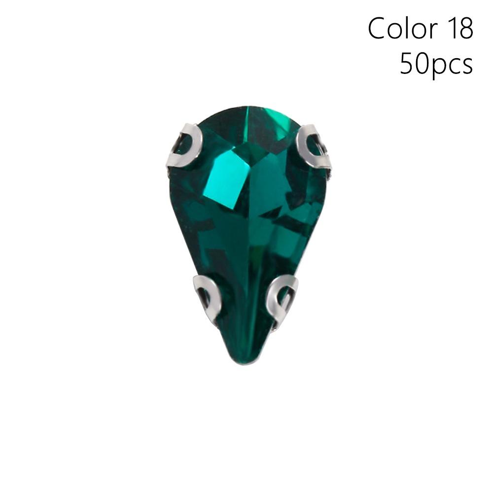 50 Stück/Packung Aufnähbar Glitzer Näh Strasssteine Wassertropfenform Diamant Perlen Verzierung Für Handarbeiten