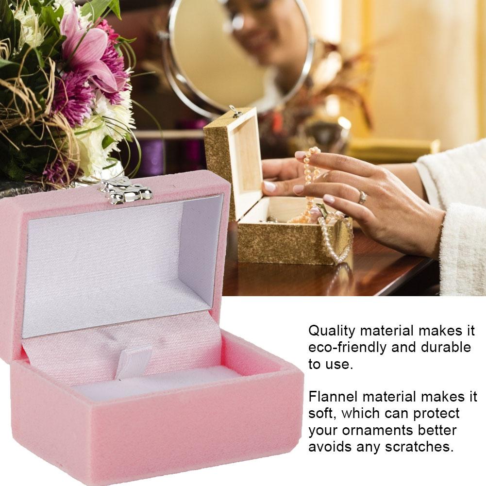 Jewelry Ring Box Case Pendant Gift Storage Display Organizer Accessory (Pink)