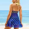 Women's Halter Light and Thin Wave Points Print Bikini Tankini Swimsuit