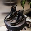 Summer 2025 New Korean Version Versatile Breathable Leather Women's Shoes Platform Casual Martin Boots Women's Black Short Boots Women's Tide