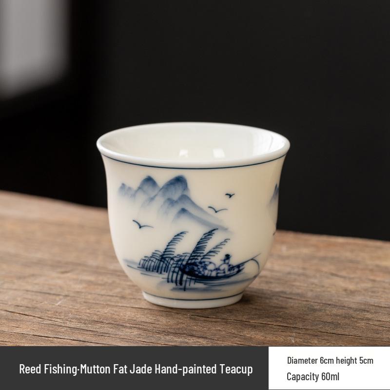 Hand-Painted Retro Ceramic Kung Fu Tea Cup Set