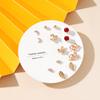 Stud Earrings Love Set Temperament Imitation Pearl Earrings, Niche Geometric Women's Brick Earrings Set Jewelry