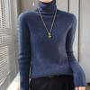 Moda Donna Casual Autunno Inverno Tinta Unita Stampa Manica Lunga Collo Alto Top Abbigliamento Donna Maglioni Maglieria Lana