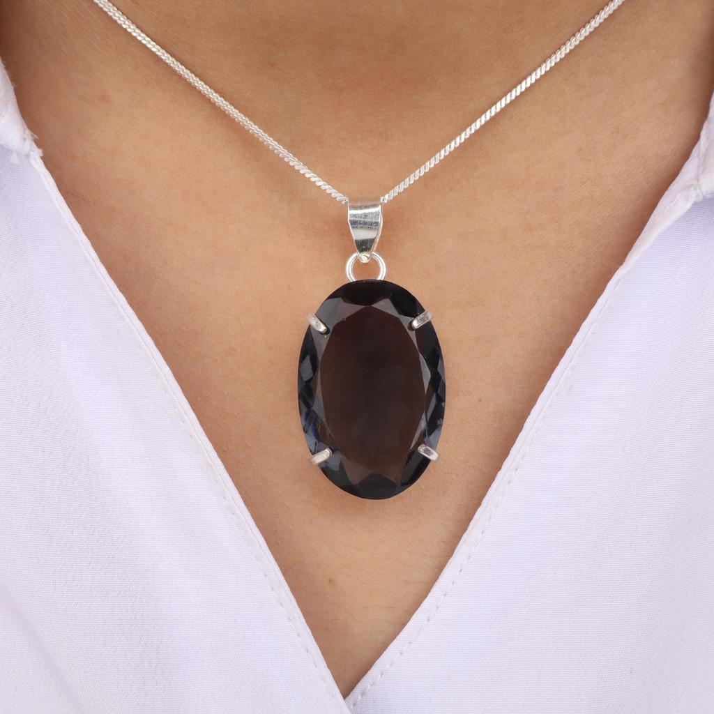 Amethyst Gemstone 925 Sterling Silver Handmade Pendant, February Birthstone Gift, Women Silver Jewelry PP-64-12