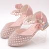 Mädchen Kristallschuhe Prinzessin High Heels Laufstegschuhe Mode Lederschuhe Kinder Sandalen mit geschlossener Zehe